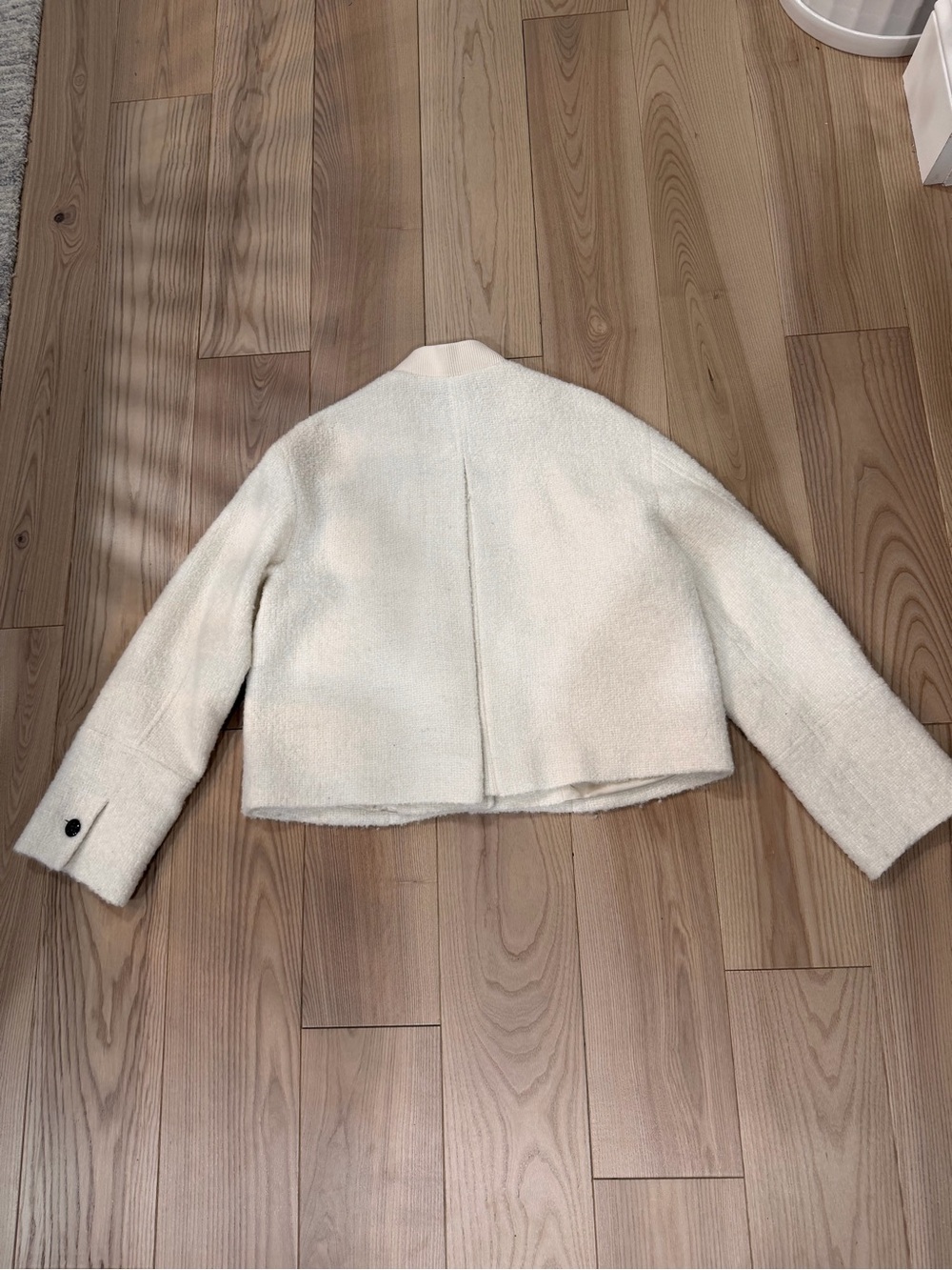 ME+EM Cream Wool Short Pea Coat with Black Buttons - Picture 7 of 9